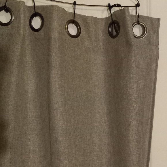 Brown/Tan Burlap Blackout Curtains (2 panels) - Picture 1 of 3